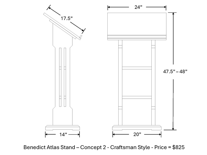 Craftsman Style Floor Standing Large Book Stand