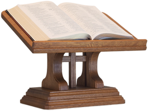 bible stand with fruitwood finish