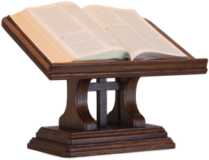 oak bible stand with dark finish