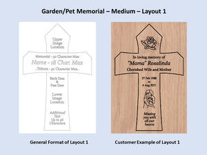 Garden Memorial Cross - Medium