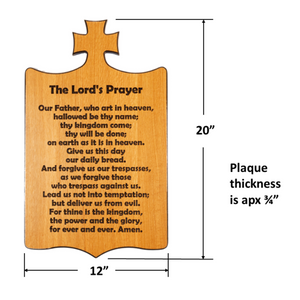 Lord's Prayer Wall Plaque - Black Text on White Oak